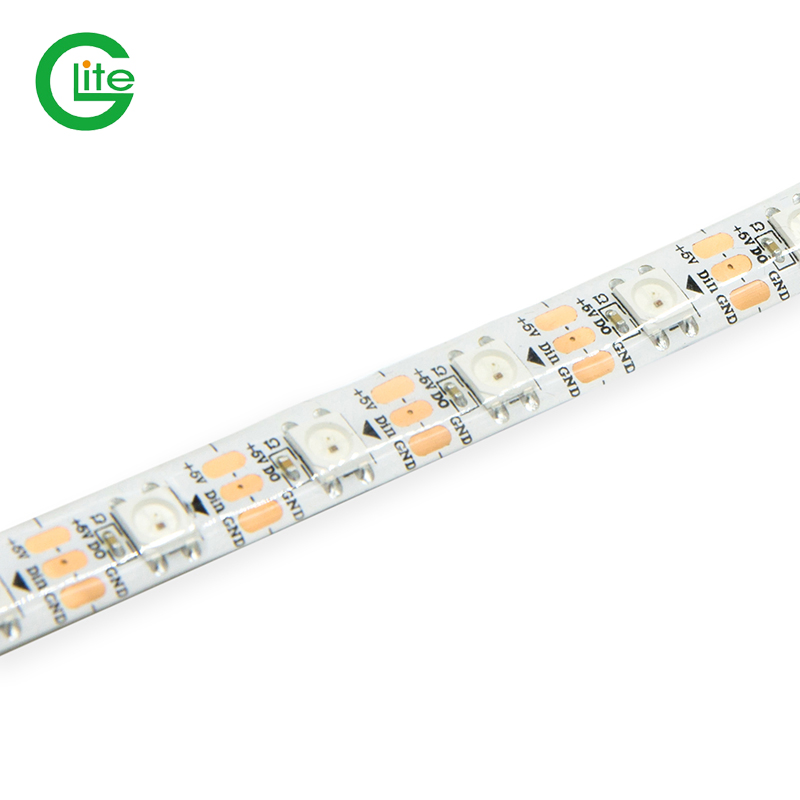 Glite Ws2812 5V 60LED/M 5050 Fita LED Digital Mágica com Externa IC2812 Fita LED RGB para Decoração