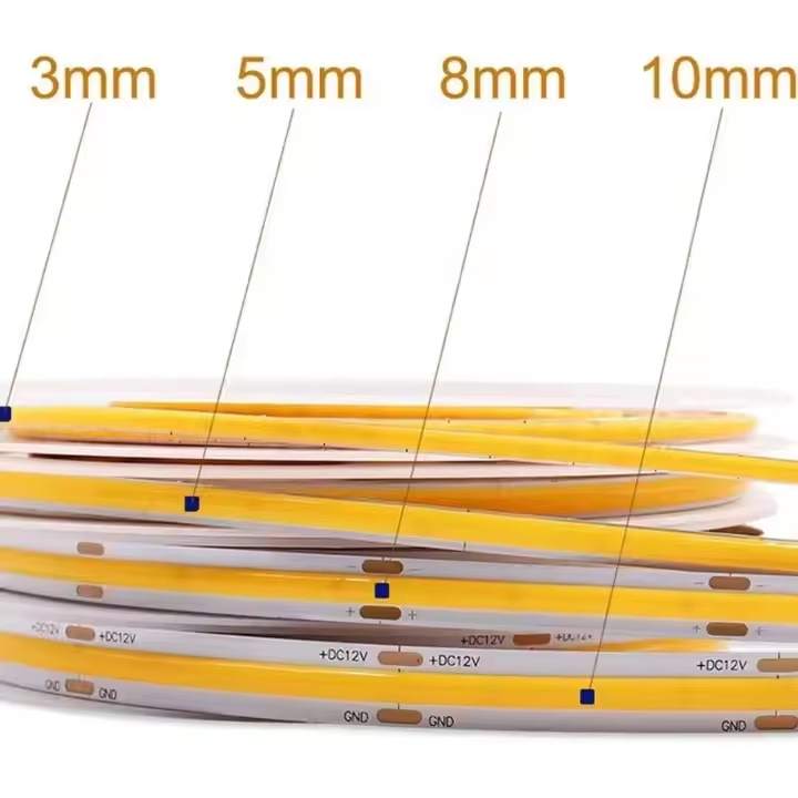 DC 12V/24V 6500K Fita de LED COB 384LEDs/M Fita de LED Flexível para Projetos de Iluminação DIY em Casa