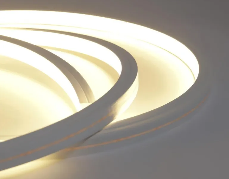Fita de LED Neon de Silicone Flexível 8X8mm Curva Superior IP65 2835 168LED/M 12V 24V Alta Brilho para Iluminação Arquitetônica