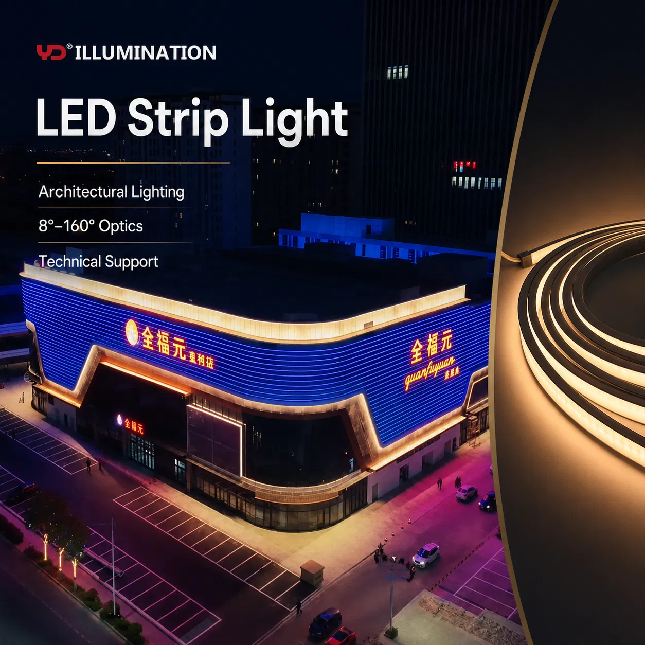Iluminação de Arquitetura Externa: Soluções de Fita LED Duráveis IP68