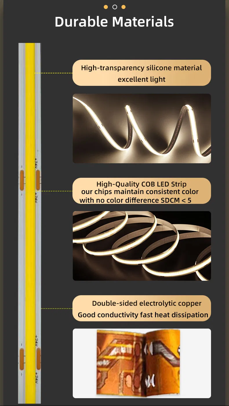 Gama de cores fita led cob
