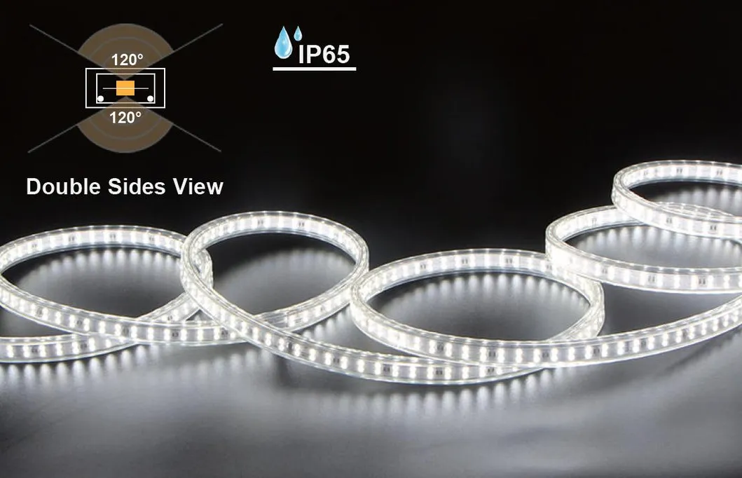 2X180p Fita LED de Iluminação Dupla Lateral Flexível em Tambor 50m Kit Portátil para Iluminação em Canteiro de Obras Uso Interno e Externo