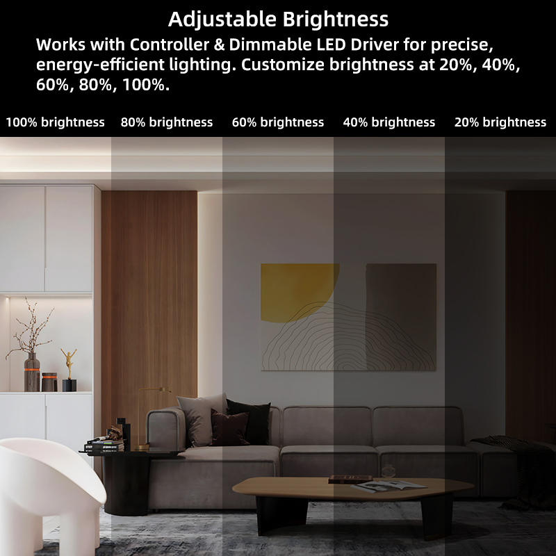 12V 24V Fita de Luz COB Certificada CE, ROHS de Alto Lúmen Flexível Cortável Dimerizável Cores Personalizadas Comprimento Fitas LED para Comercial