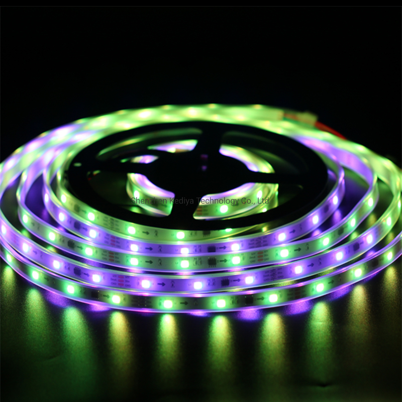 12V Ws2811 Fita LED Endereçável RGB 30LEDs/M Fita LED Pixel Programável Spi para Sinalização e Iluminação de Palco