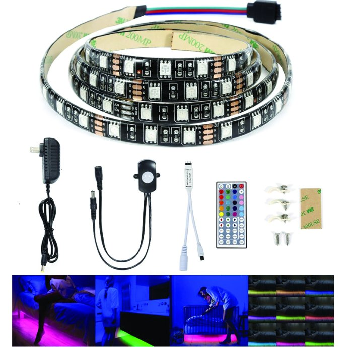 Kit de Luz LED para TV Alimentado por USB Luz de Fundo Sem Fio 4 Fitas