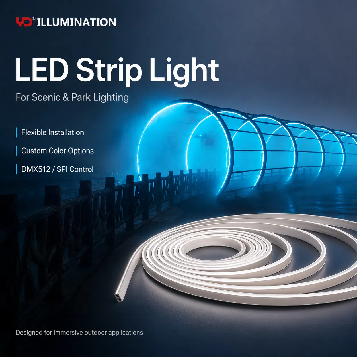 Fita de LED para Exterior com Wi-Fi: Durável IP68 para Arquitetura