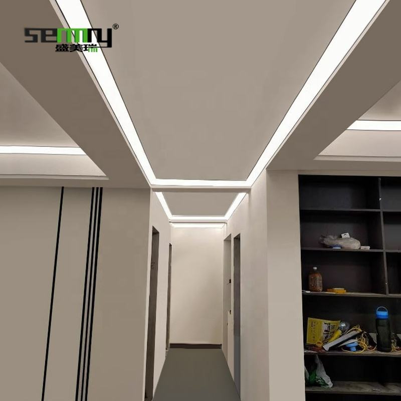 Perfil de Alumínio LED Luminosa para Extrusões de Canais de Teto, Perfil de Canto para Iluminação de Faixa LED em Cove