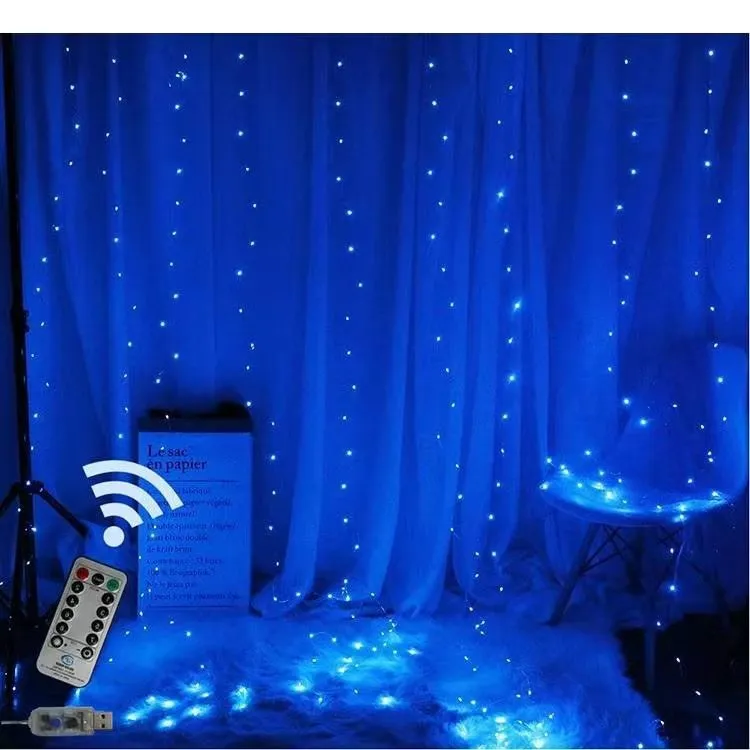 Cortina de Fios de Cobre com Fita de LED 3m X 3m, 300 LEDs