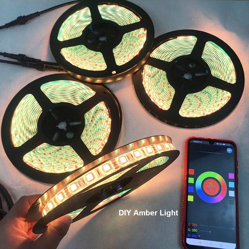5050SMD Fita LED RGB Flexível Fita LED Neon Impermeável com Controlador APP Bluetooth para Carro/Luz de Subsolo Automotiva