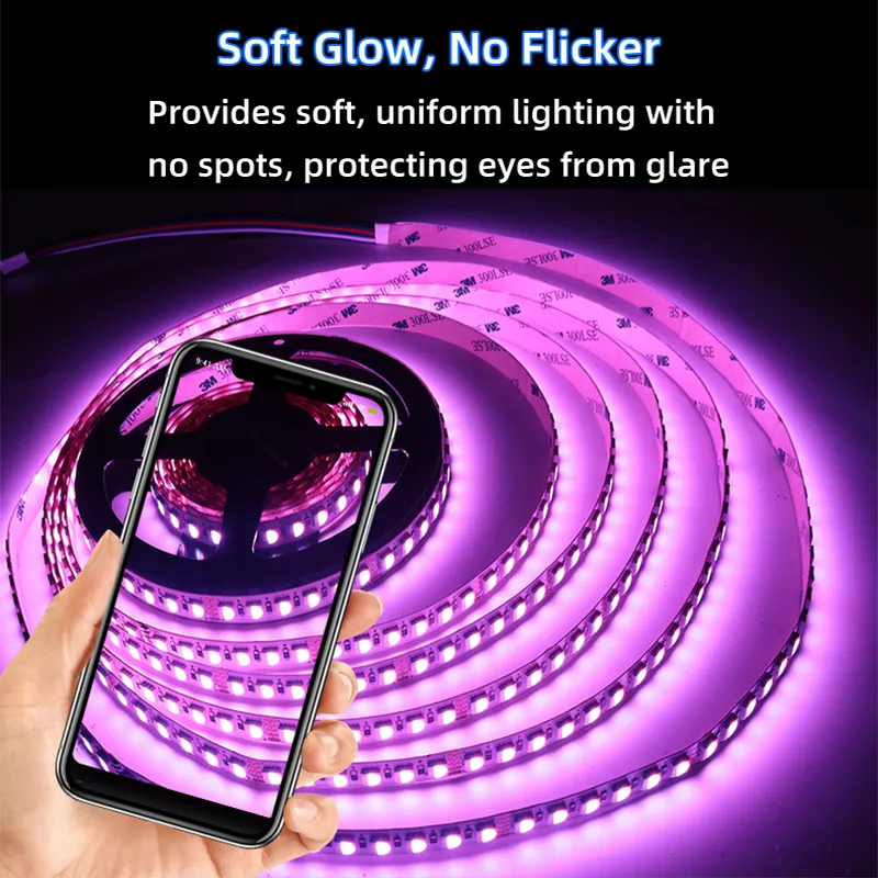 WS2811 Fita LED RGB RGBW Endereçável Inteligente 24V 12V 10mm Wifi App Sincronização de Música Luzes Dinâmicas Dimmable