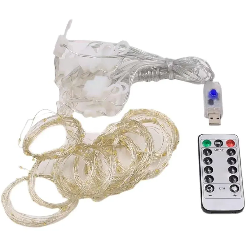 Cortina de Fios de Cobre com Fita de LED 3m X 3m, 300 LEDs