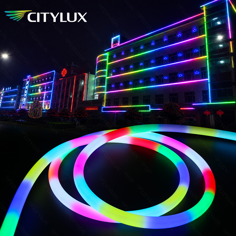 IP67 DC24V Tubo LED RGB 360 Fita de Neon Flexível com Controle Remoto Fitas de Neon LED Digitais Endereçáveis