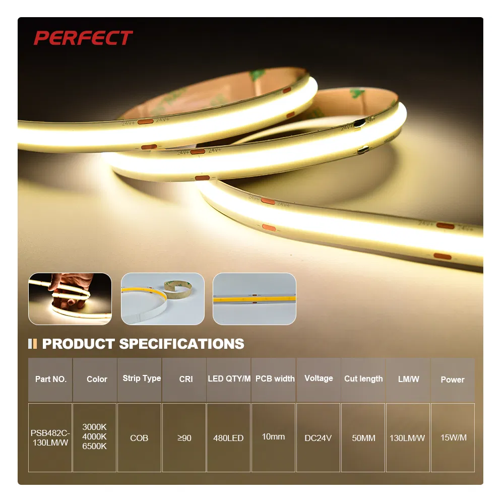 Fita de Luz LED COB 480LED Fita Flexível Tiras de Luzes LED COB