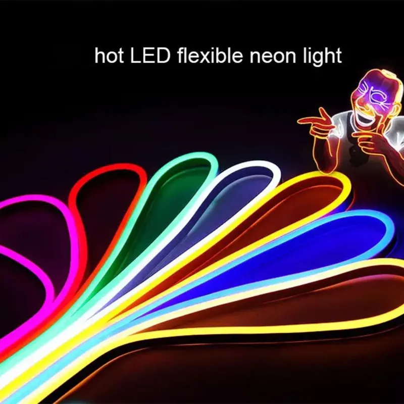 Fita de Luz Neon de Silicone Flexível Silicone Neon DC12V DC24V 6*12mm Luzes de Neon LED de Silicone