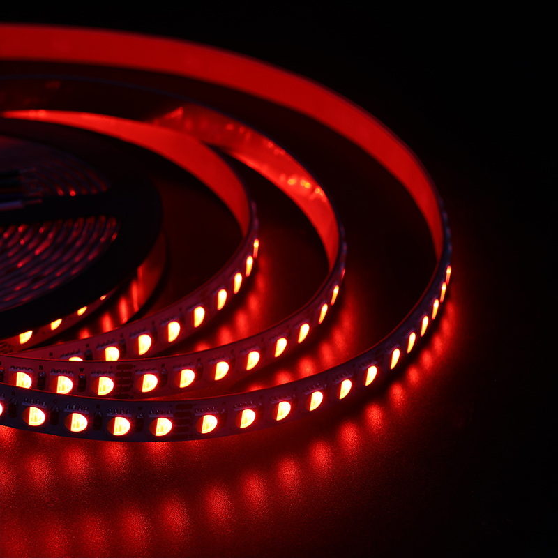 OEM e ODM FCC ROHS CE Certificado Flexível 5050 LED Strip Light RGBW 24V IP20 IP65 IP67 120LEDs 19W/M para Instalações Curvas