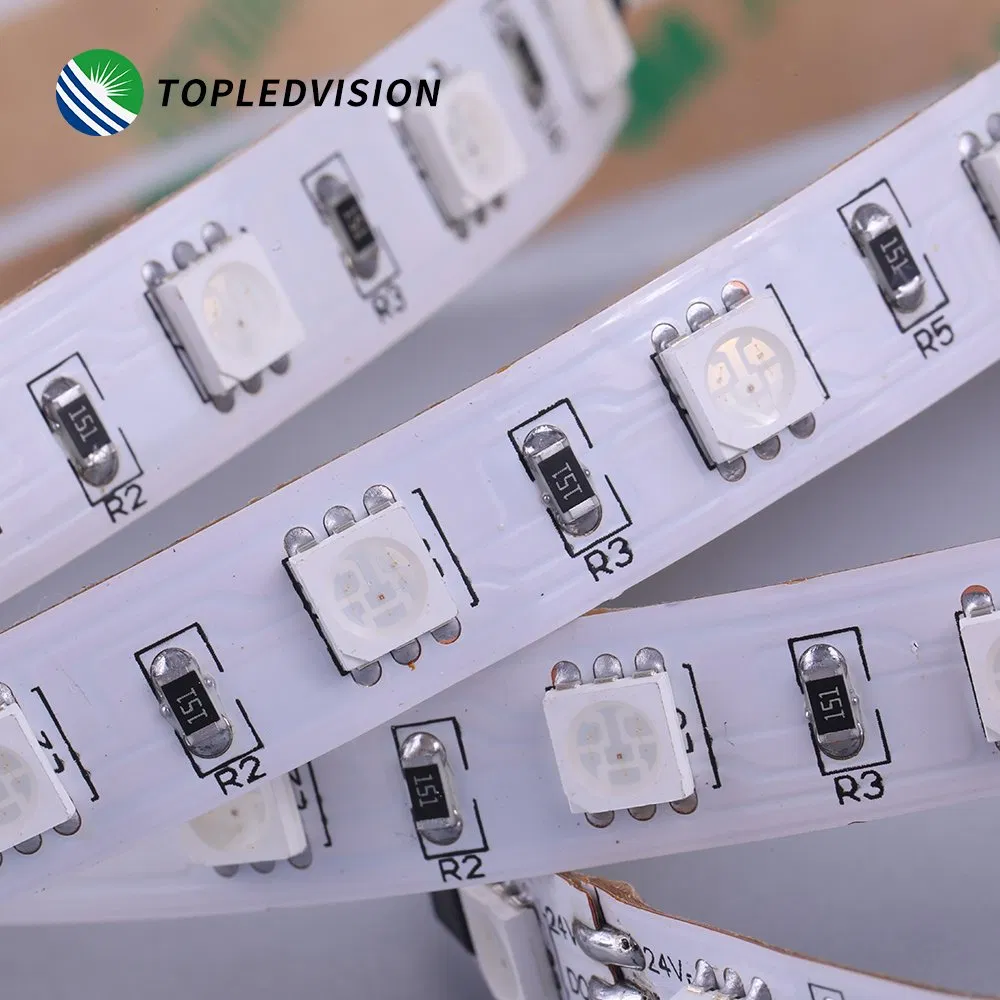 Fita de LED RGB Pixel 5050 com Controle por App Inteligente, Sincronização com Música, Efeito de Perseguição para Iluminação de TV em Casa, Decoração de Feriado 60 72 84 96