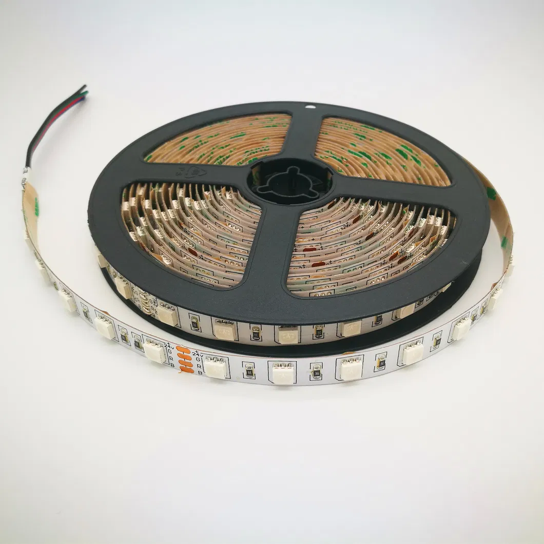 Fita de LED flexível RGB à venda 60LEDs/M, fita LED SMD à prova d'água para iluminação de fundo de TV e decoração de casa