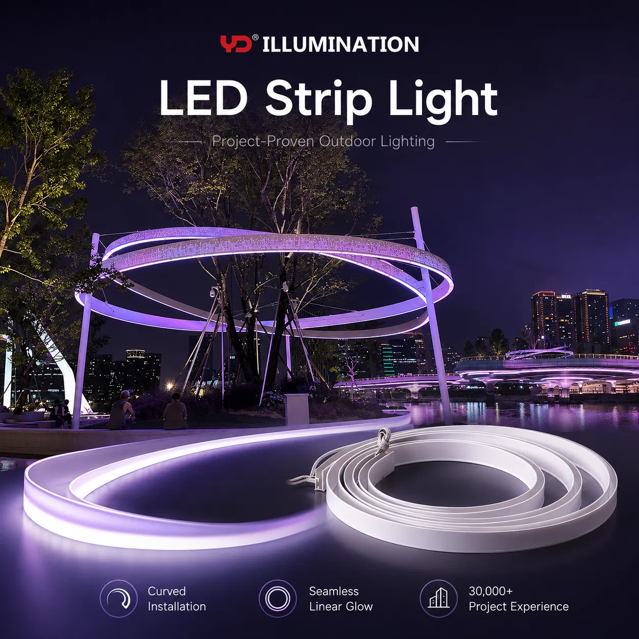 Fita de LED Brilhante e Impermeável para Arquitetura IP68
