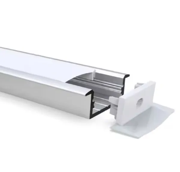 Canal de Alumínio para Extrusão de LED com Difusor Perfil de Alumínio Recessado para Fita de LED