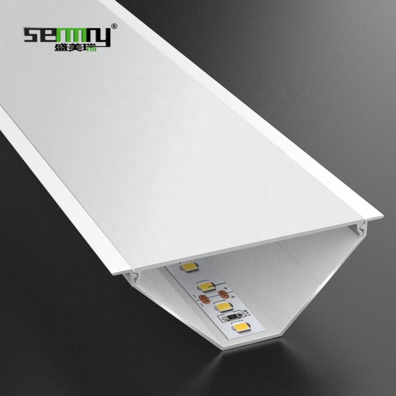 Perfil de Alumínio LED Luminosa para Extrusões de Canais de Teto, Perfil de Canto para Iluminação de Faixa LED em Cove