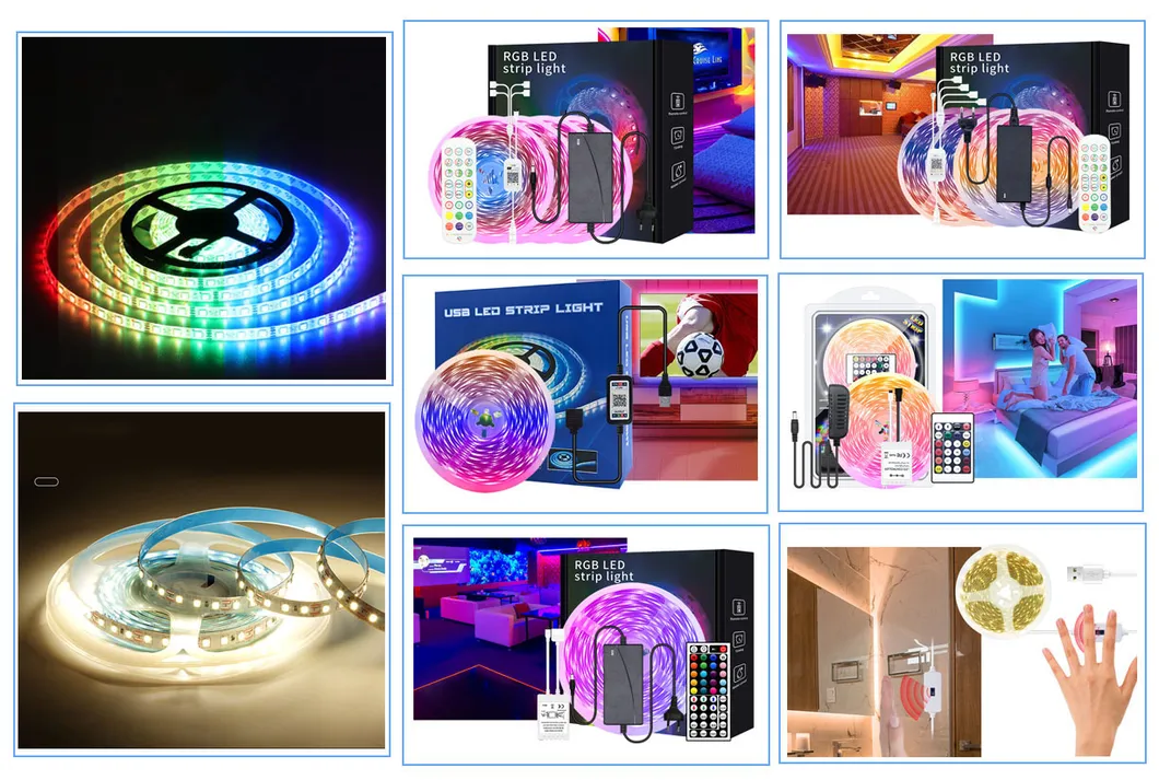 Controle Remoto USB 5V Luz de Fundo da TV do Quarto Fita LED Inteligente Rgbic