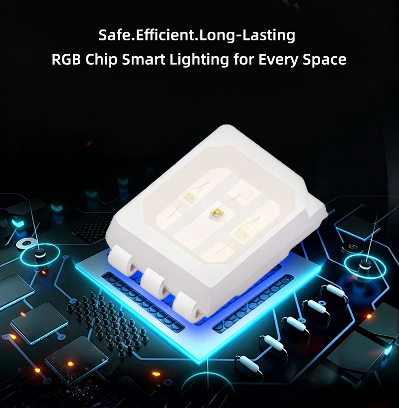 Aplicativo inteligente e controle remoto de fita LED flexível com mudança de cor para iluminação traseira de TV, decoração interna para casa