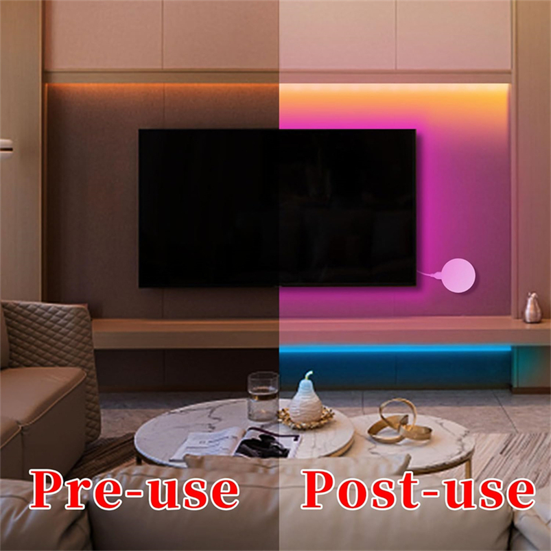 Fita de Luz LED Multicolorida com Retroiluminação, Alimentada por USB, Fita de Luz LED à Prova d'Água Dimerizável para HDTV