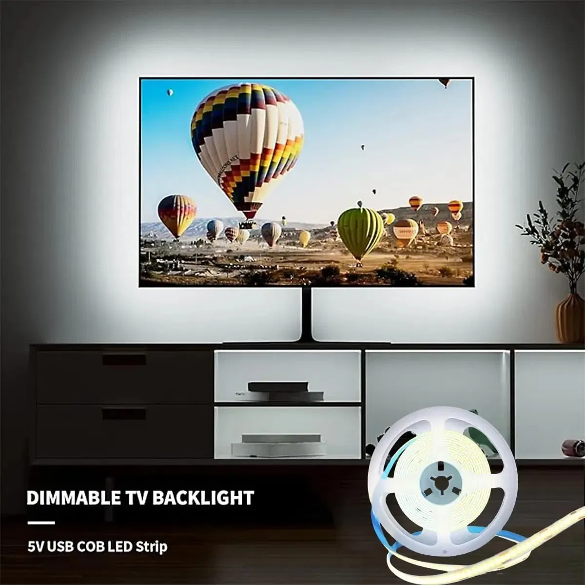 1m-5m Fita LED USB 5V 320ledsm Lâmpada Dimmable com Sensor de Toque COB DIY Iluminação de Fundo para TV Cozinha Quarto Iluminação Noturna