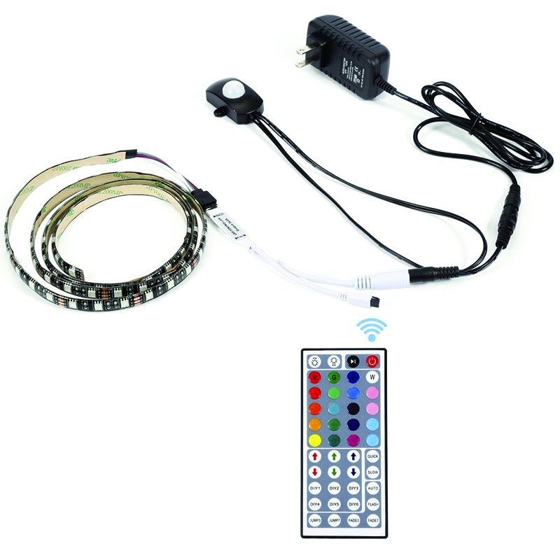 Kit de Luz LED para TV Alimentado por USB Luz de Fundo Sem Fio 4 Fitas