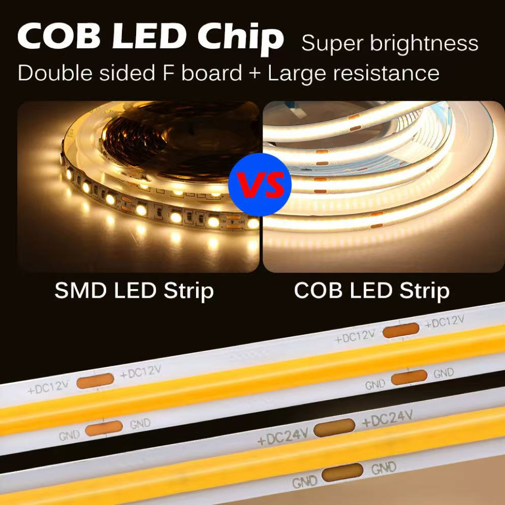Fita LED COB de Alto Lúmen 5W com Forte Adesivo na Parte de Trás
