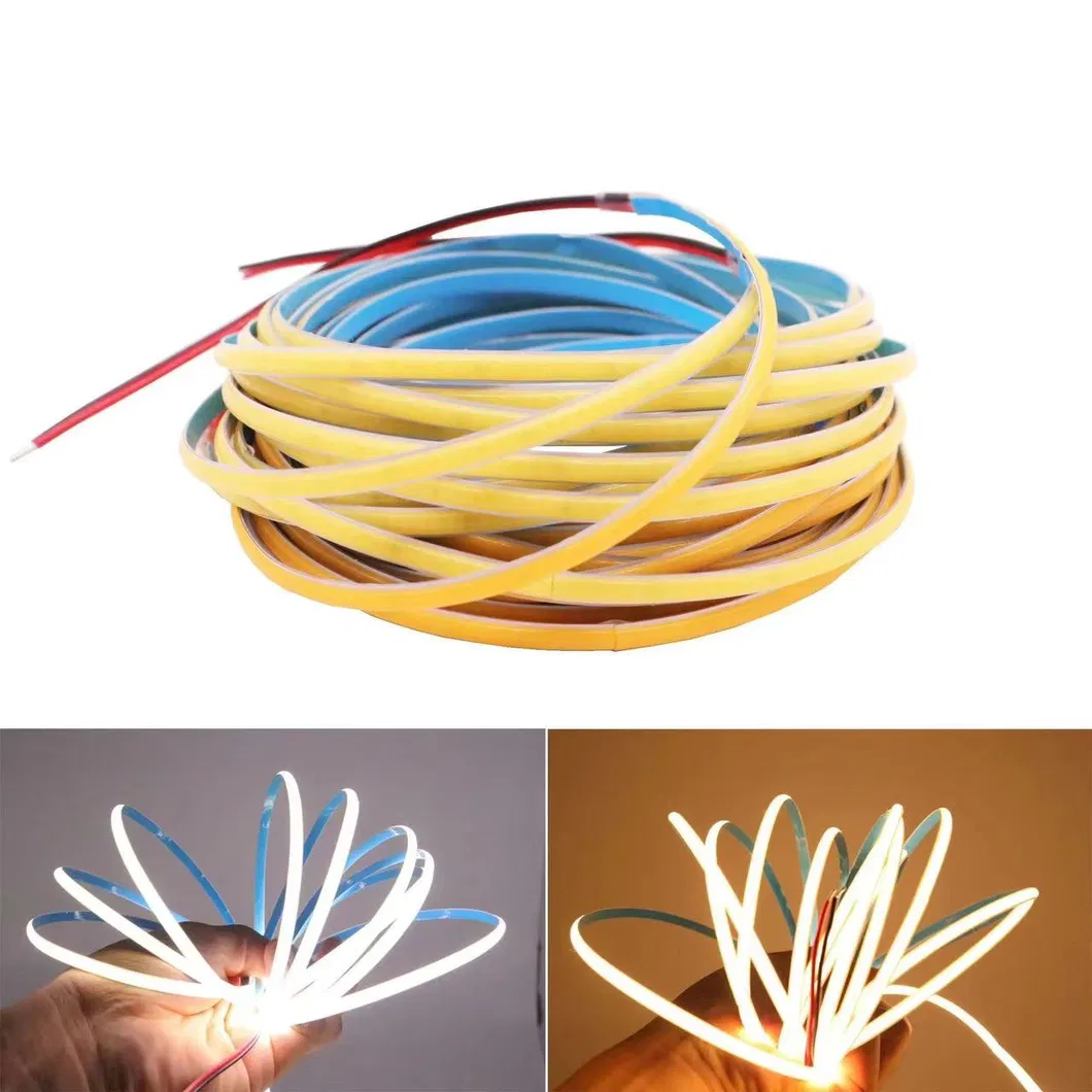 Efeito Neon Livre de DOT Interior Exterior 3000K 4000K 6000K 2.5cm Cortável DC12V DC24V Fita LED COB para Iluminação Linear ou Iluminação Decorativa