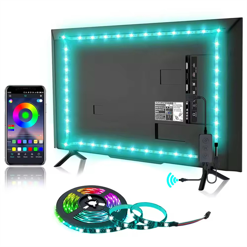 5V USB 3m 5m Luz LED de Quarto Fita Flexível Luces LED Fita para Decoração de Casa Quarto Quarto de TV Luz de Fita RGB 65 Polegada