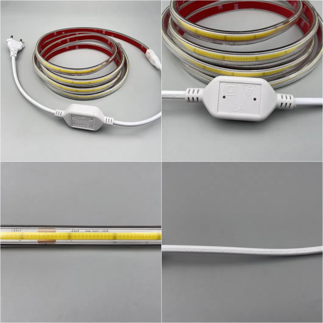 AC220V AC110V Iluminação Flexível COB Sem Pontos IP65 Luzes de Cordão Externas LED Strip