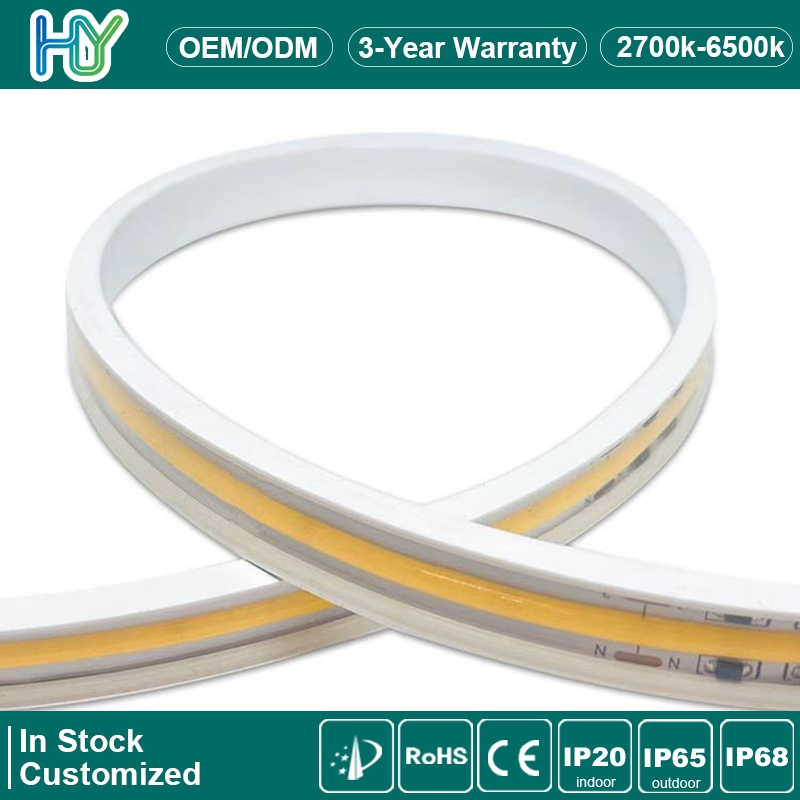 Fita de LED COB Flexível Feita em Fábrica 5V 12V 24V Luz Branca Quente Iluminação de Fundo para TV Inteligente Fita LED COB
