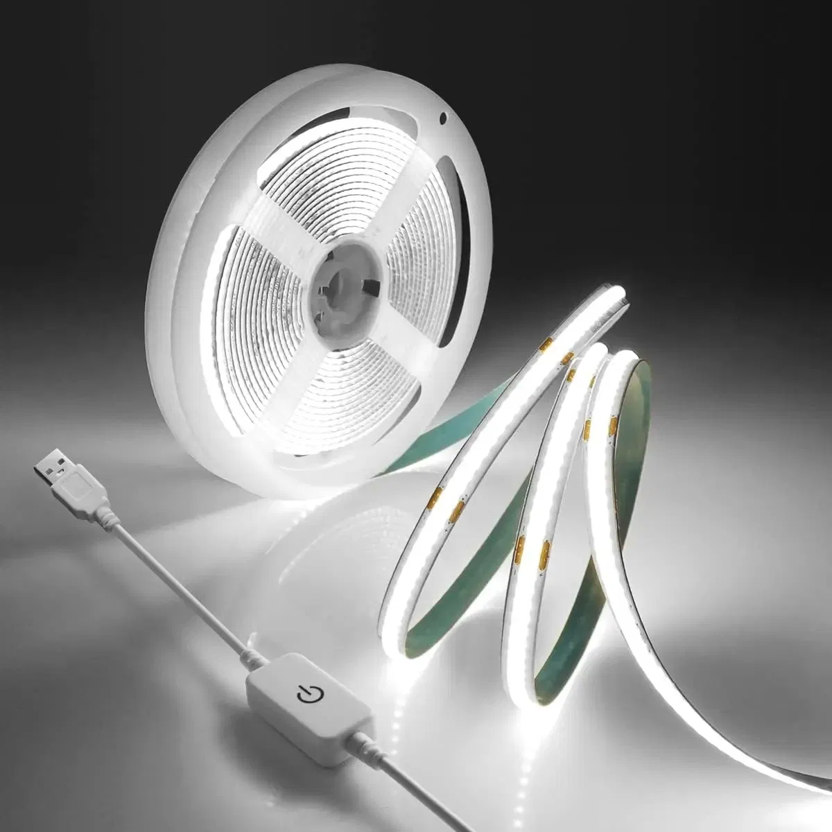 1m-5m Fita LED USB 5V 320ledsm Lâmpada Dimmable com Sensor de Toque COB DIY Iluminação de Fundo para TV Cozinha Quarto Iluminação Noturna
