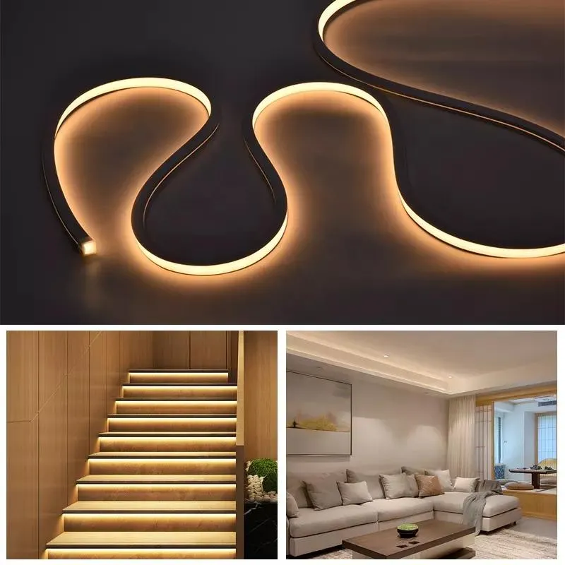 Fita de Luz Neon de Silicone Flexível Silicone Neon DC12V DC24V 6*12mm Luzes de Neon LED de Silicone