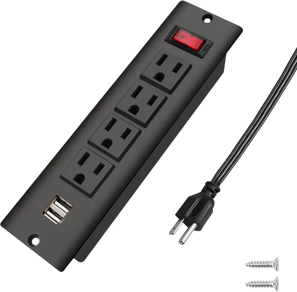 Tomada de Mesa Embutida com Portas USB-a Duplas