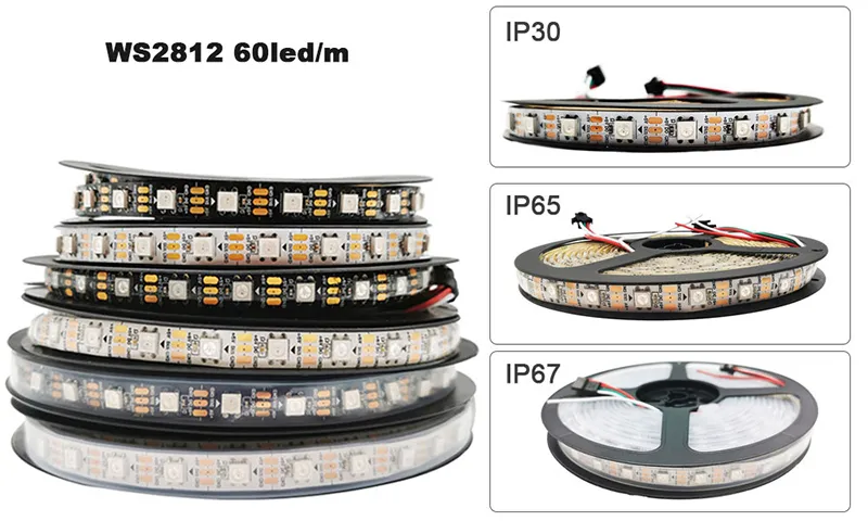 Kit de Fita LED RGB USB Personalizado DC5V por Atacado Ws2812b Fita de Pixel Endereçável com 14keys Controle Remoto para Lâmpada de Armário de TV