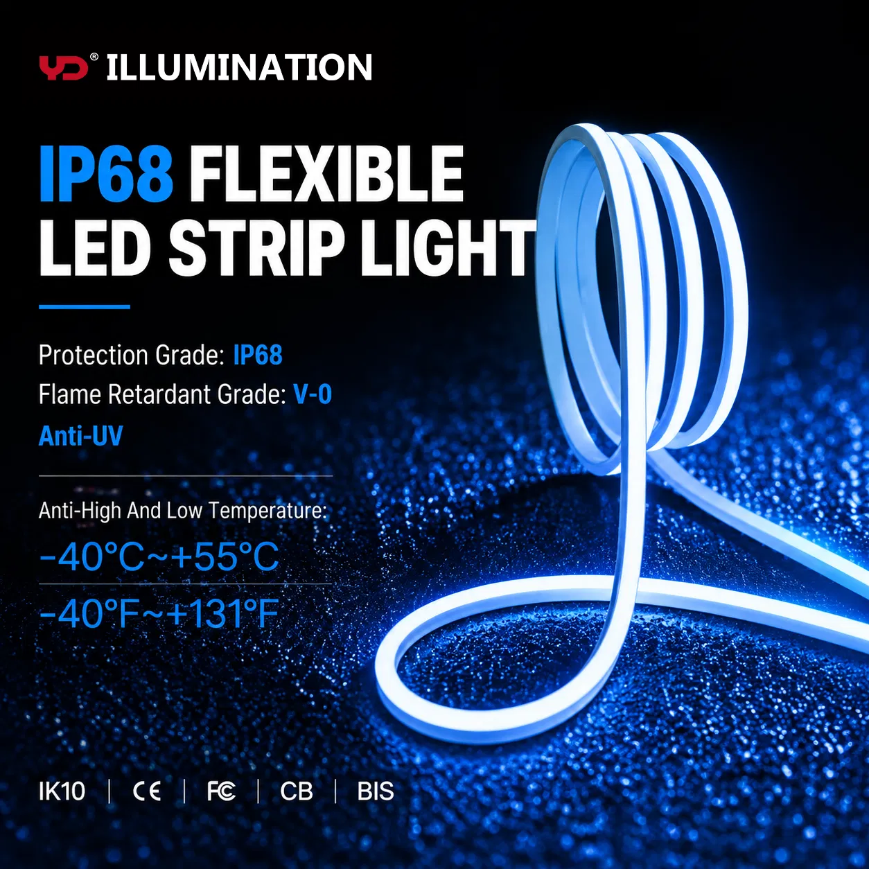 IP68 Fita de LED para Arquitetura Externa com Conectividade Wi-Fi