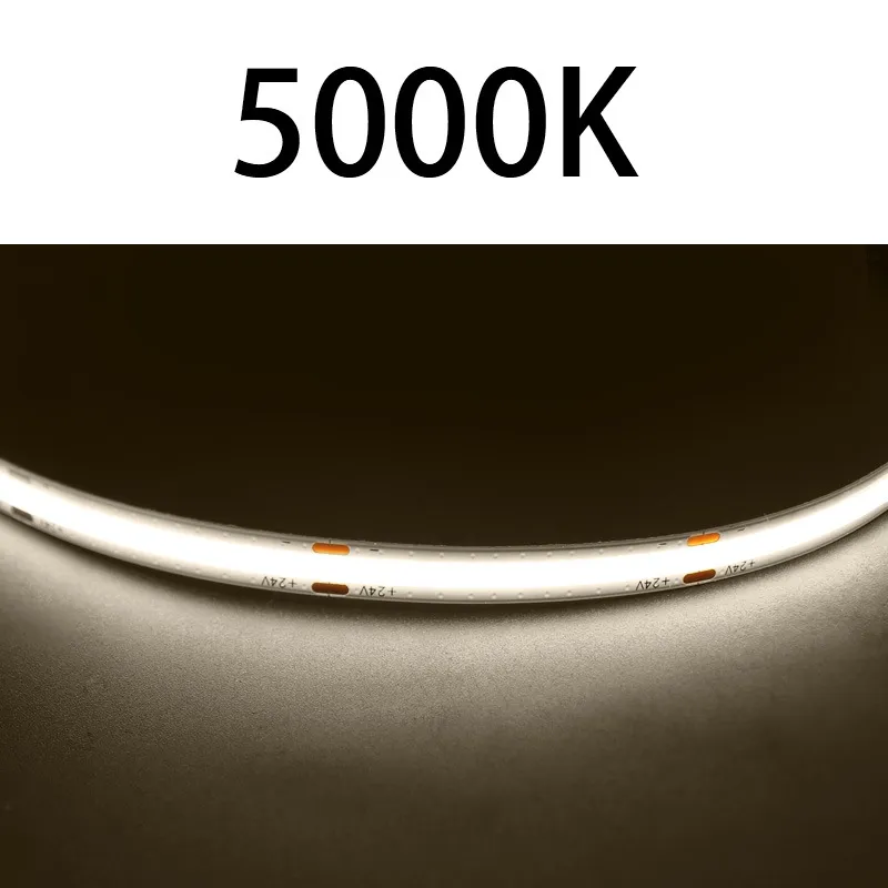 8mm Fita de Luz LED Flexível Adesiva Decorativa COB de Baixa Tensão
