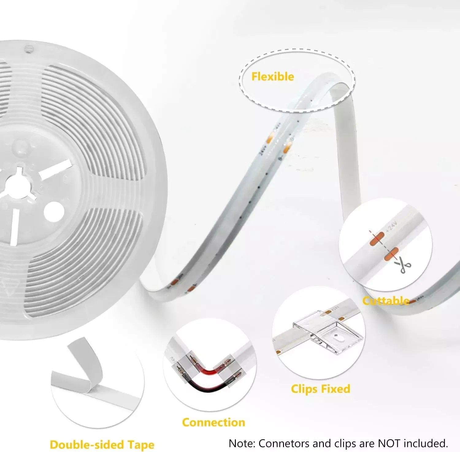 Demonstração 7 de Fita de Luz LED Flexível COB