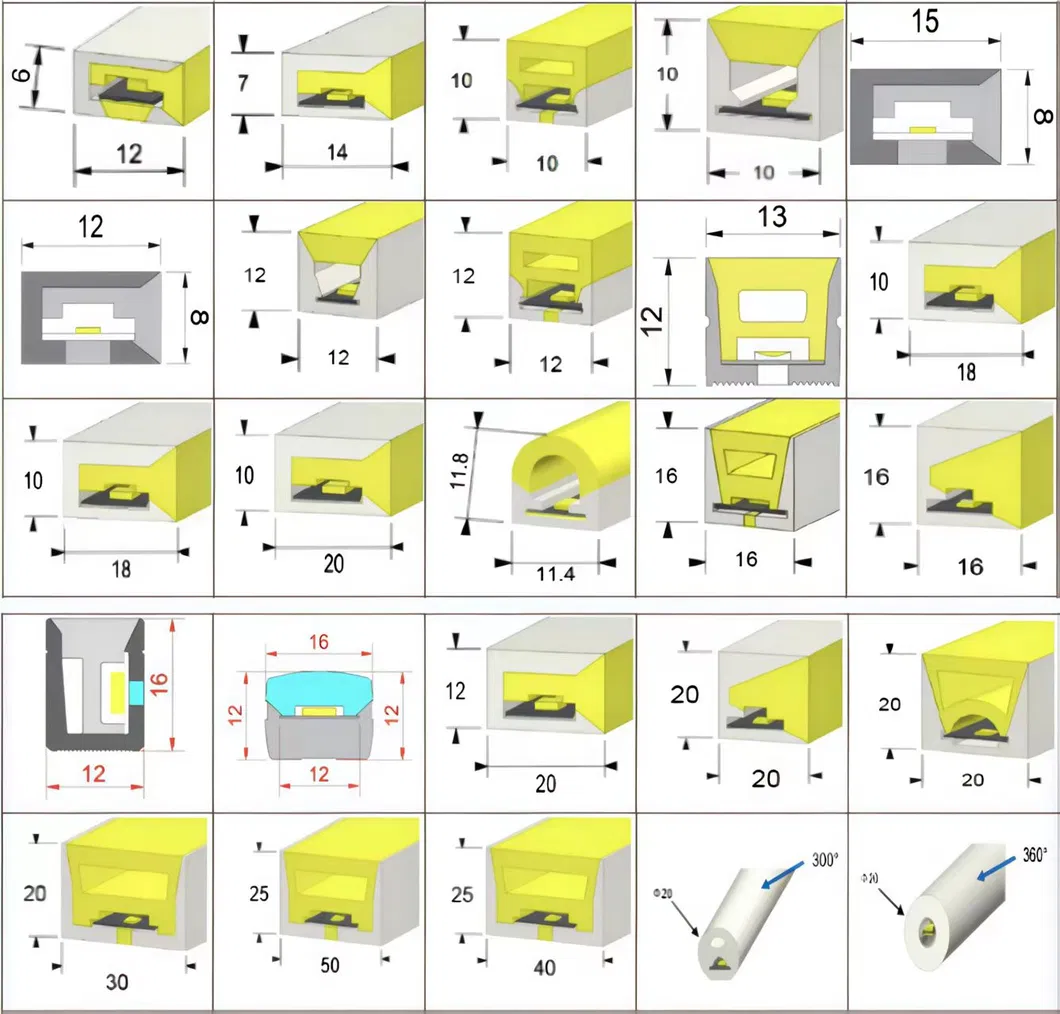 Iluminação Neon Flex de Grau Comercial 1220 Cortável IP67 Design de Arquitetura 24V