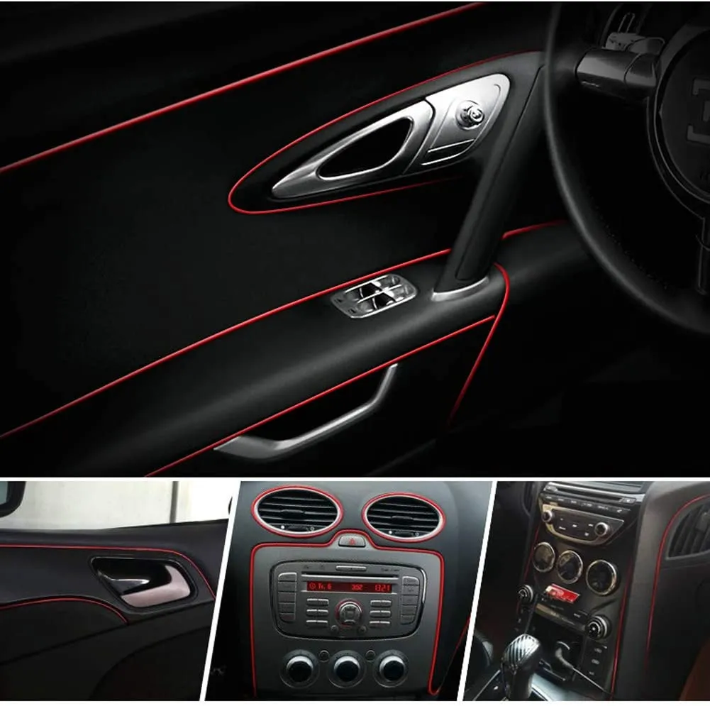 Iluminação Interior de Carro Fita LED Flexível Luz Neon Decorativa para Automóvel