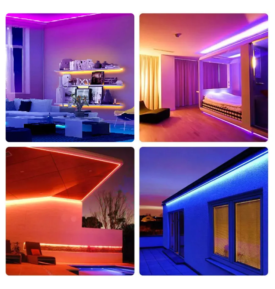 Fita de Luz LED SMD 2835 Decorativa à Prova d'Água para Interior de Alta Luminosidade
