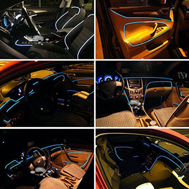 Fita LED RGB para carro, luz interior, decorativa, flexível, tira de atmosfera