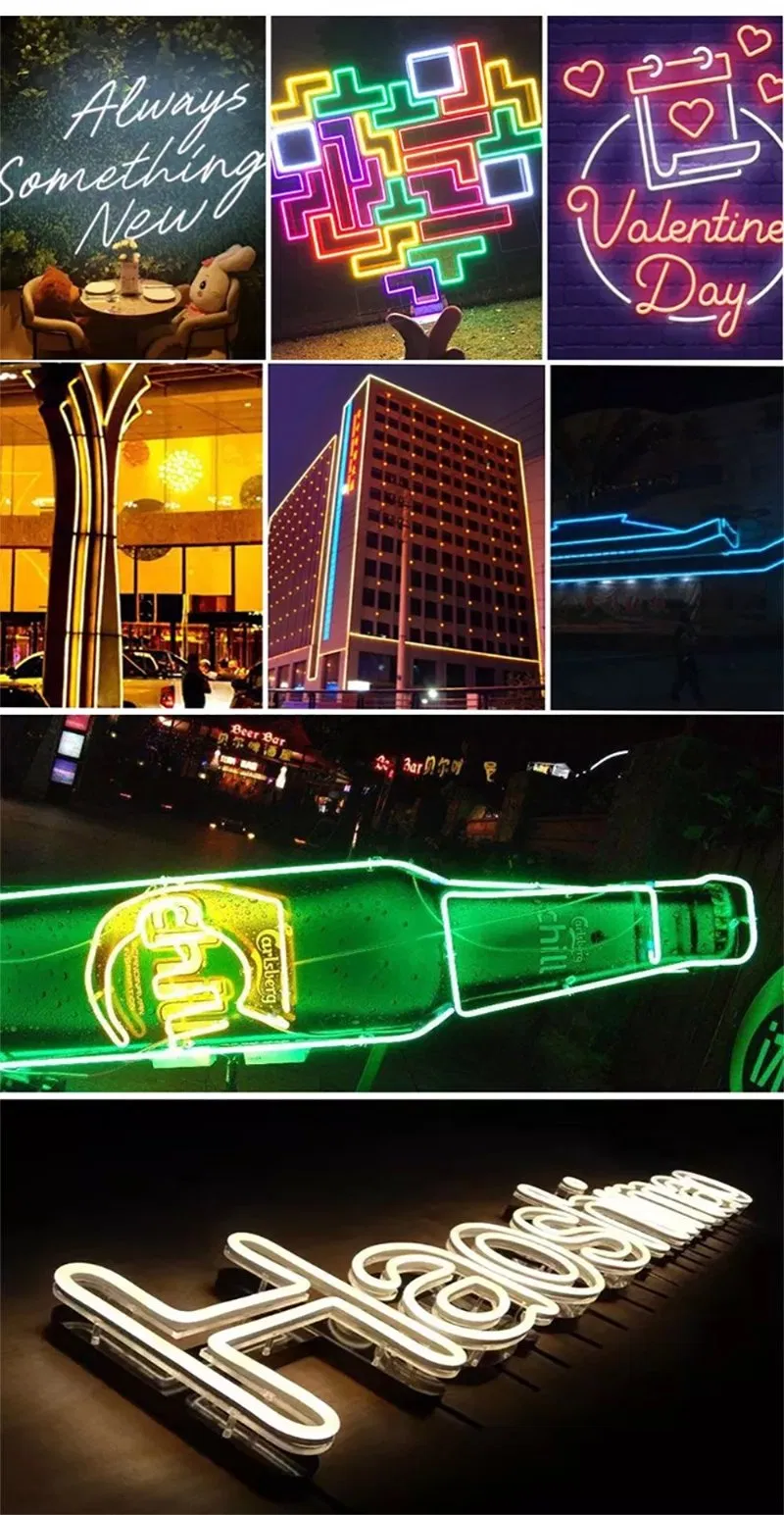 Fita de Luz Neon de Silicone Flexível Silicone Neon DC12V DC24V 6*12mm Luzes de Neon LED de Silicone