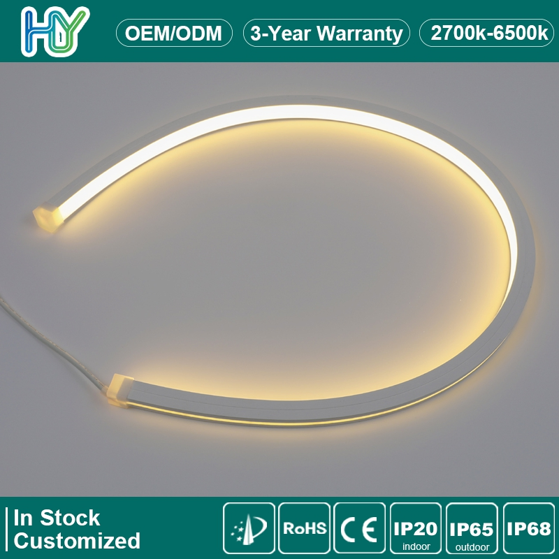 Fita de Luz LED Flexível Slim Mini Quadrada de Silicone Neon Flexível à Prova d'Água para Exterior IP68 SMD 2835 120LED/M 12V 24V Fitas LED RGB