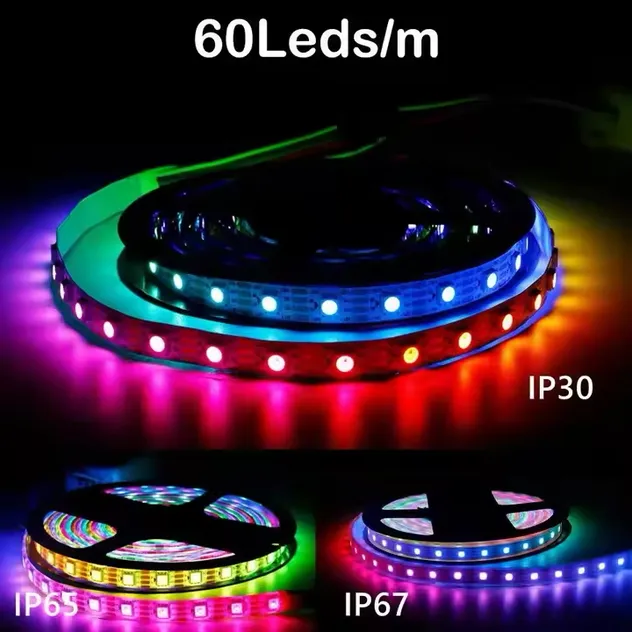 SMD5050 Ws2815 Fita LED inteligente para decoração de sala de jogos