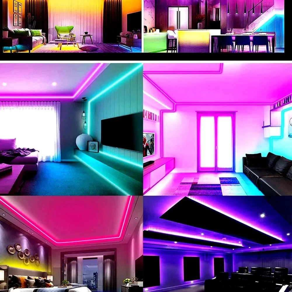 Fita de LED COB RGB inteligente Rgbic 576LEDs de alta densidade flexível