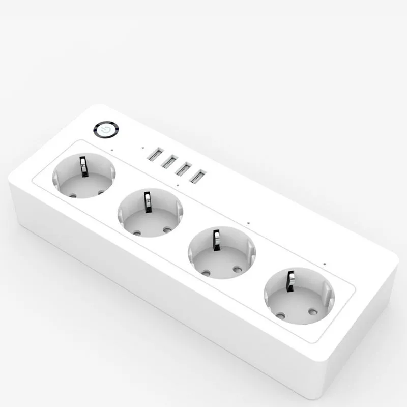 Ferro de Potência da UE com Tomada de Extensão USB Plugue Inteligente de Potência 3 Luz LED Torre de Potência Tomada da UE